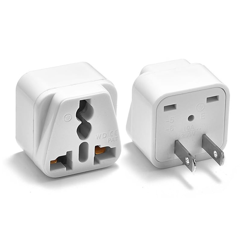 

International Power Adapter Use Electrical Appliances Outlet for Japan Type Double Socket Adapter Compatible with South and Other Countries 2-Pack
