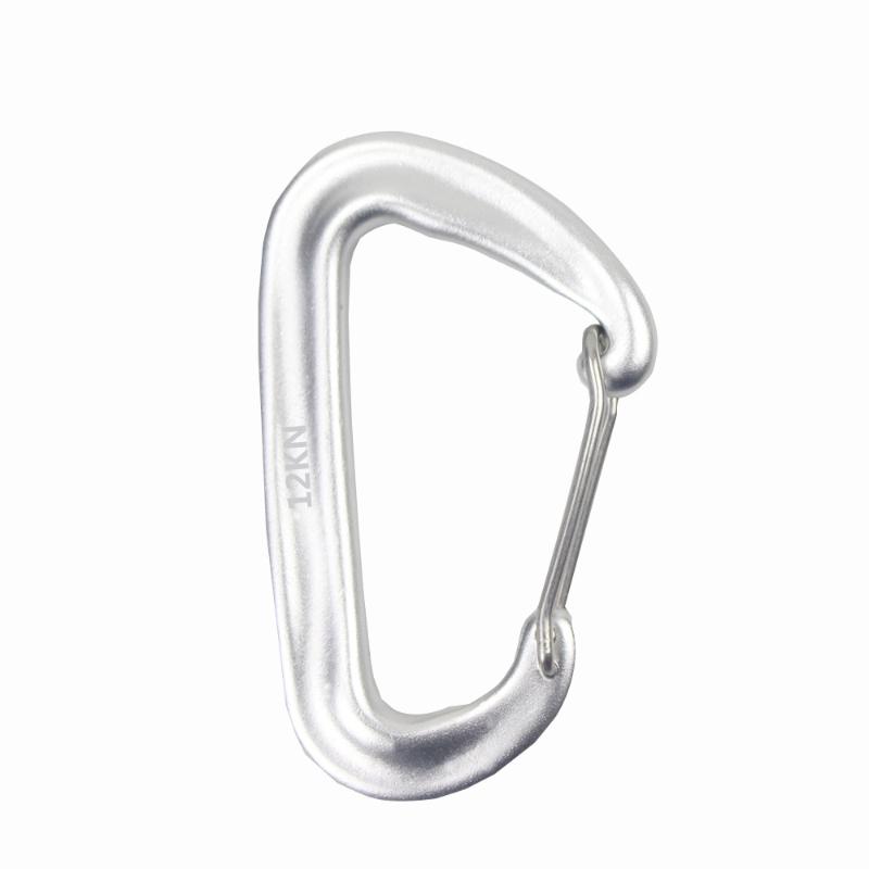 12kN Heavy Duty Tactical Carabiner Clip Non Locking Belt Hook for Outdoor Scenarios Survival Tools серебряный