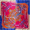 90*90cm Women Silk Square Scarf Fashion High Quality Stitching Chain Design Ladies Scarves Shawl Hijab