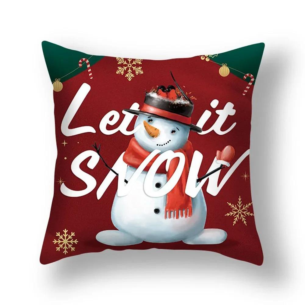 Christmas Themed Pillowcases Car Accessories Office Santa Claus Living Room Sofa Home Pillowcases