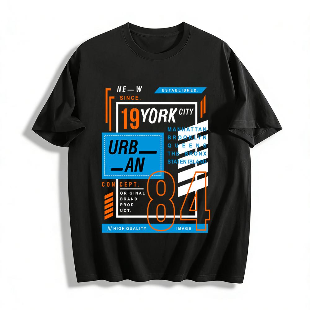 Vintage 1984 URBAN NYC Five Boroughs Graphic Casual Streetwear Tee Pure cotton T-shirt XXS