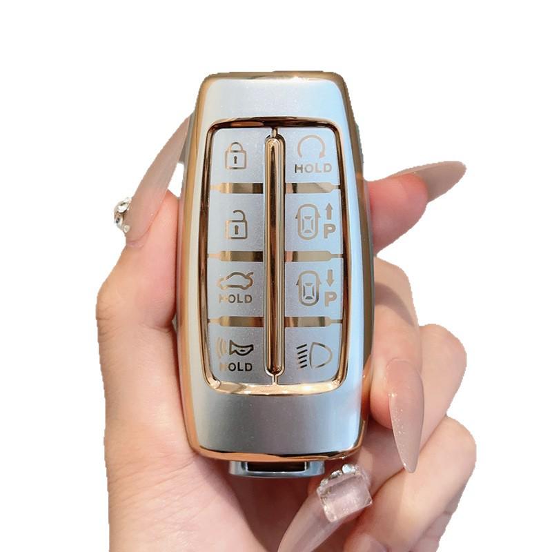 Flowing Sand Gold Key Case for Genesis G70, GV70, and G80