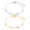 Square Zircon Double Layer Bracelet Stainless Steel Dainty Minimalist Chain Bracelet for Women Everyday Jewelry Gift