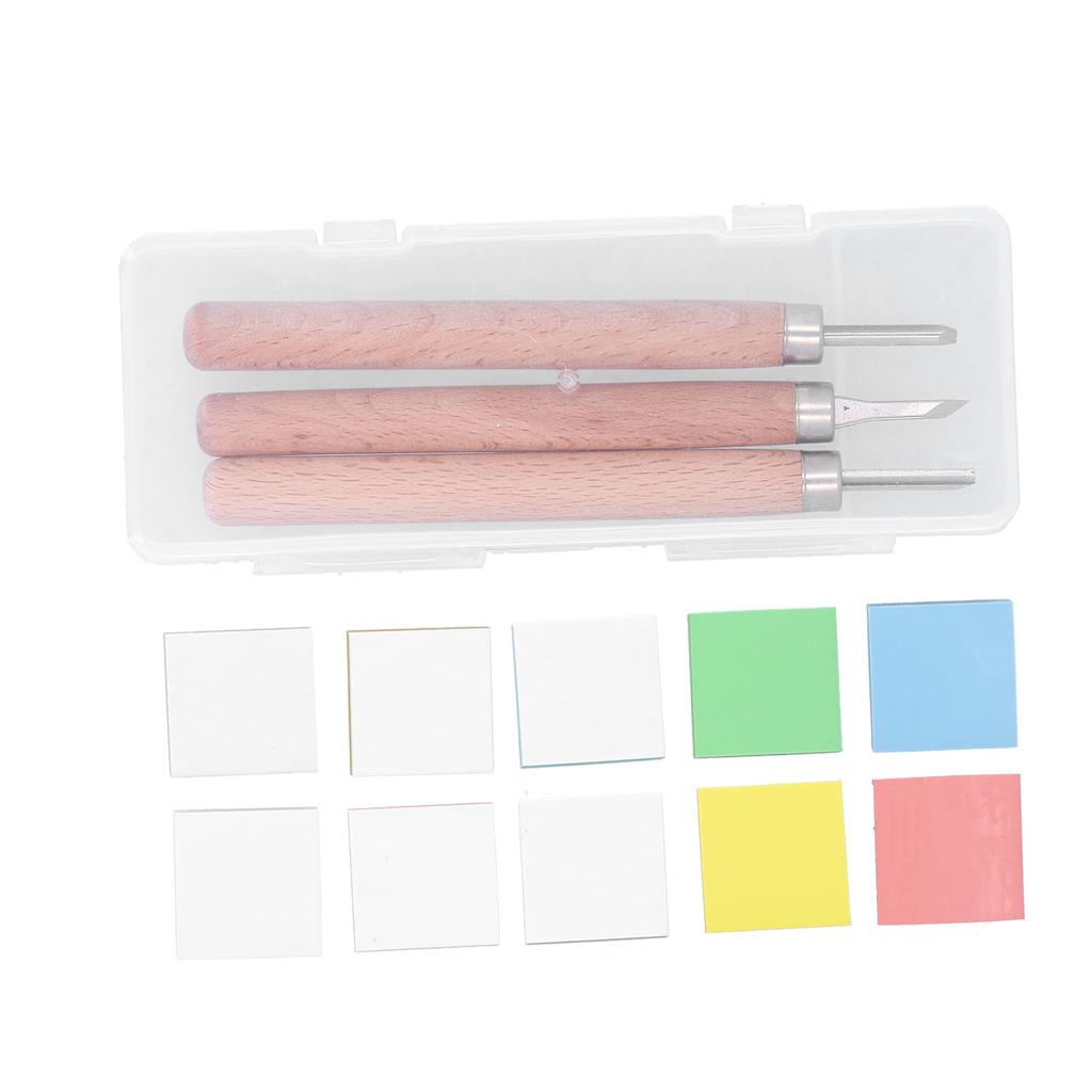 Carving Rubber Stamp Kit Block Printmaking Printing Making with Cutter Tools Art Supplies