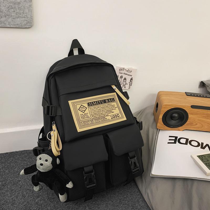 

Стильный корейский рюкзак из ткани Оксфорд - Легкий, вместительный, идеально подходит для учеников начальной и старшей школы. Single bag чёрный