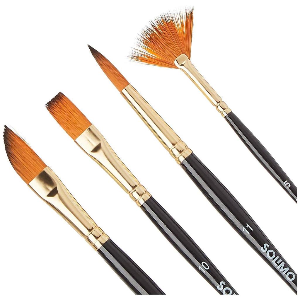 Paint Brushes for Acrylic and Water Colours, with Carry Case, 12 Piece Set