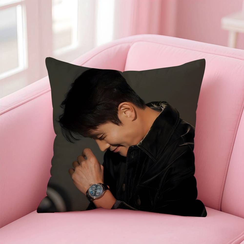 Musife Lee Byung Hun Actor Pillow Case Anti-Dustmite Pillow Invisible Zipper Silky Short Plush Sofa Cushion Cover
