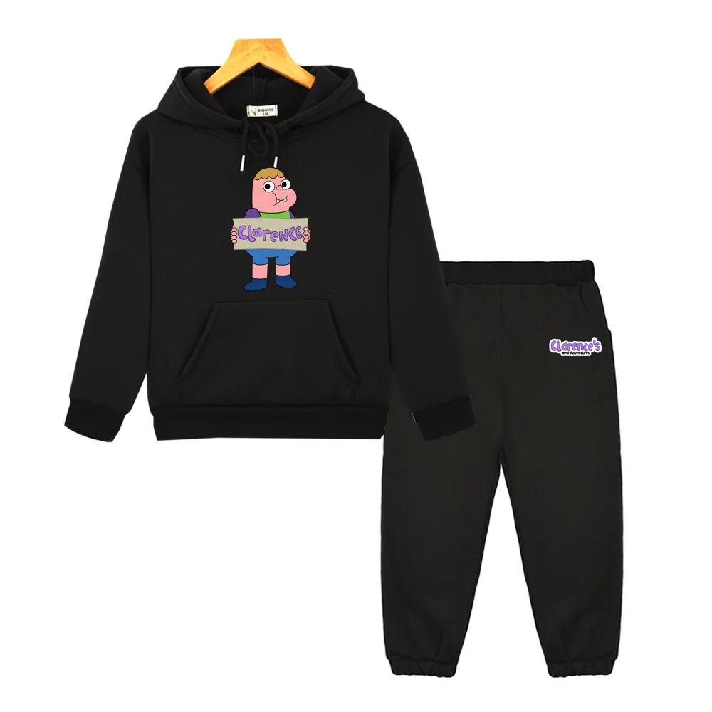 Clarence Hoodie Cartoon Print Sweatshirts 2026 Autumn/Winter Casual Family Clothing Comic Suit Boys Pullover Tops Young Children