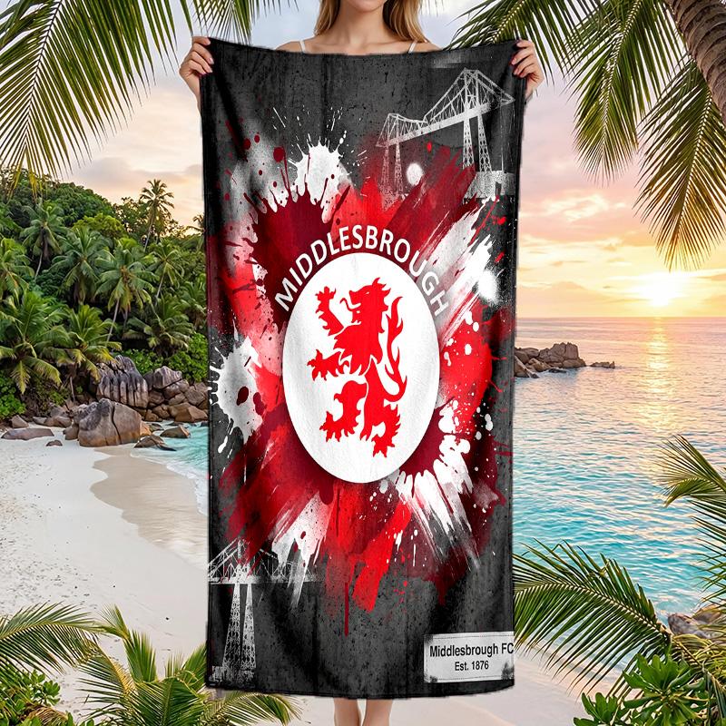 Stampa Middlesbrough FC Asciugamano da Spiaggia Quick Dry Microfibra Assorbente Portatile da Viaggio Asciugamano per Nuoto