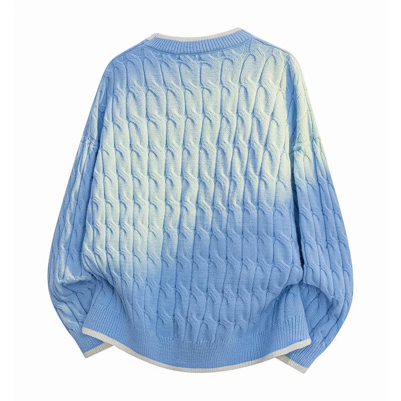 Pullovers Long Sleeves Sweaters Unisex Sweater Round Neck Loose Tide Knit Clashing Stripes Line Clothing Couple Models Round Neck Bottoming Shirt