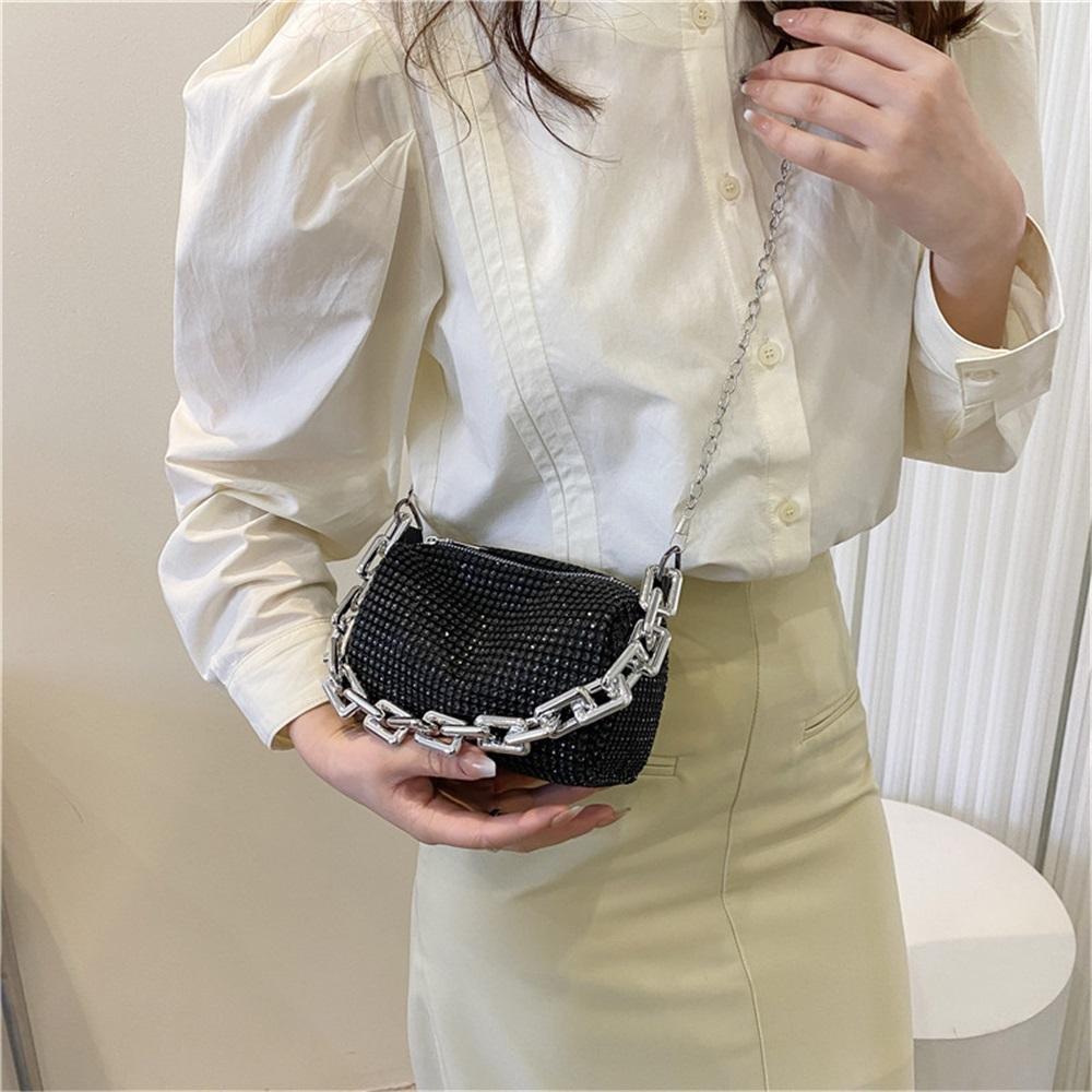 Trendy Spring Summer Women's Bag - Personalized Colorful Diamond Chain Shoulder Crossbody Bag