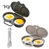 Reusable Plastic Egg Boiler Dual Cavity Microwave Poacher with Lid And Handle, Food Grade Quick Morning Meal Prep Steamer, Oil-free Cooking