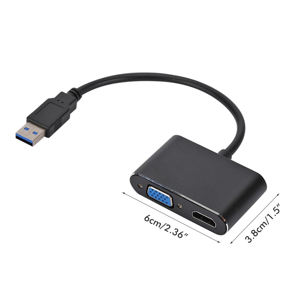 Video Adapter High-Speed 2-in-1 Definition Cord Converter Cable Dual-Output Multi-Display Adapters Parts Projection Laptop