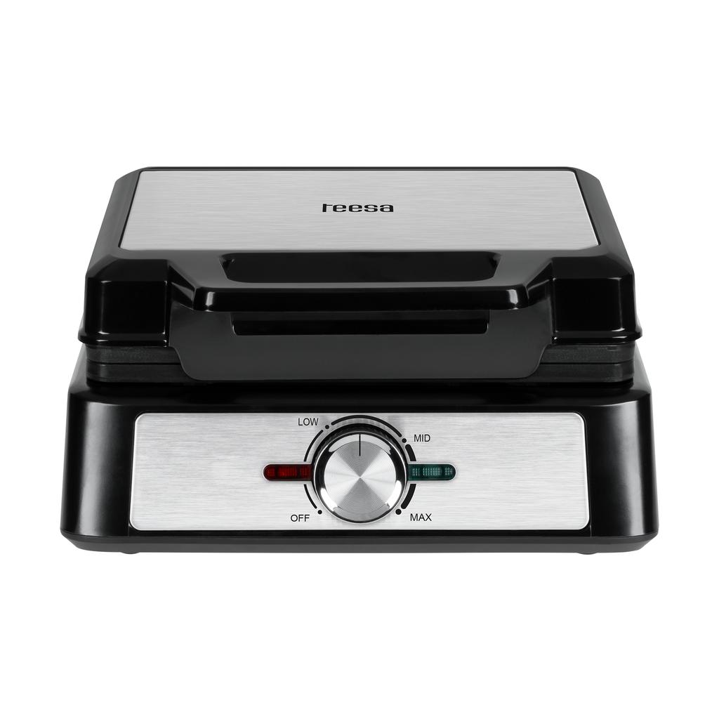 Waffle maker with 2 waffles, 1600W, stainless steel, power regulation, Teesa