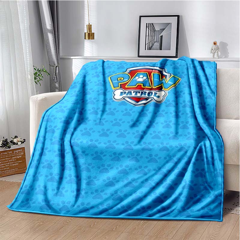 PAW Patrol Cartoon Printed Flannel Blanket Soft Warm All Season Throw For Kids Bedroom Sofa Indoor Home Decor Housewarming Gift