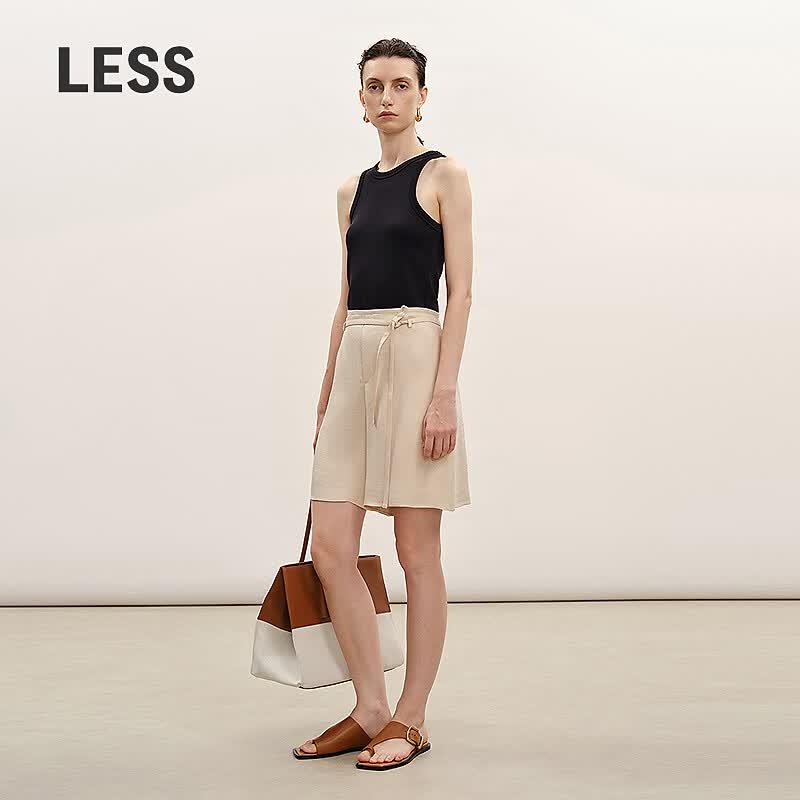 LESS 2026 Summer A-Line Loose Cropped Pants M