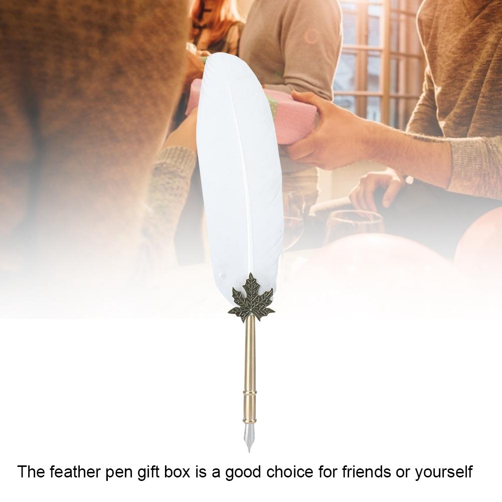 Retro Metal Pen Tube Stainless Steel Nibs Dip Writing Pen Student Gift with Packing Box