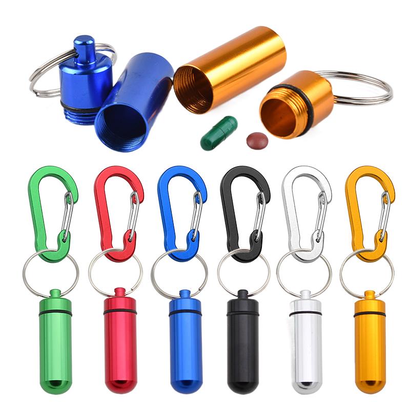Mini Portable Pill Box Waterproof Aluminum Cases Tablets Bottle Medicine Vitamin Pillboxs Fish Oils Container Organizer Storage