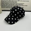 Soft Brim Polka Dot Baseball Cap Polyester Sun Hat Japanese Peaked Hat  Women