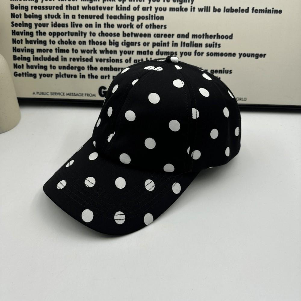 Soft Brim Polka Dot Baseball Cap Polyester Sun Hat Japanese Peaked Hat  Women