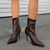 Fashion Sexy High Heels Ankle Boots Women Pointed Toe Heeled Shoes Luxury Dress Party 2025 Elegant New Winter Shoes Brand Woman Pumps