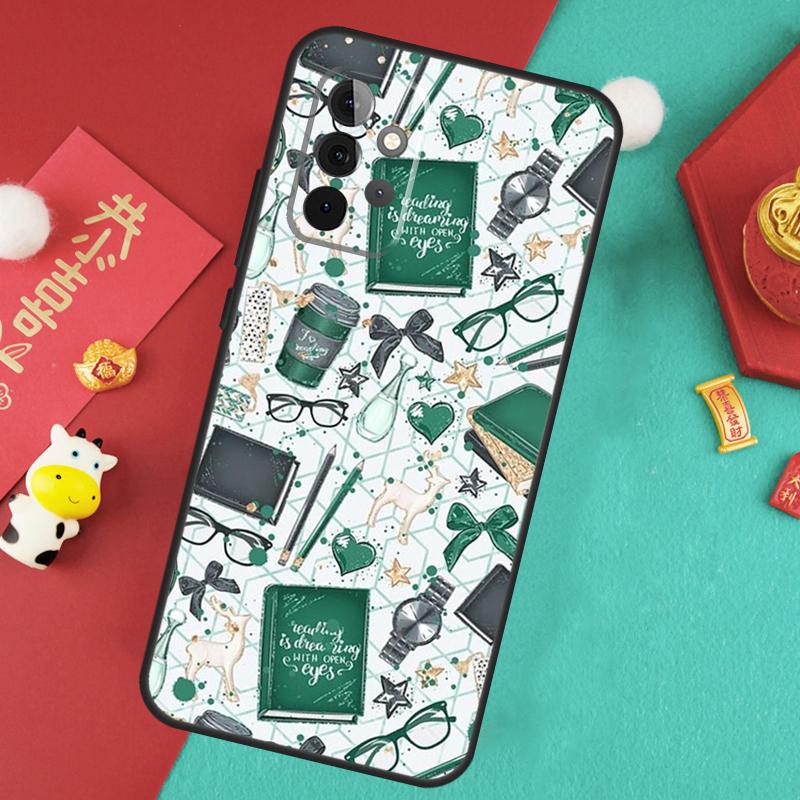 Books And Coffee Case For Samsung Galaxy A16 A26 A36 A56 A15 A35 A55 A14 A34 A54 A12 A32 A52 A13 A33 A53 A17