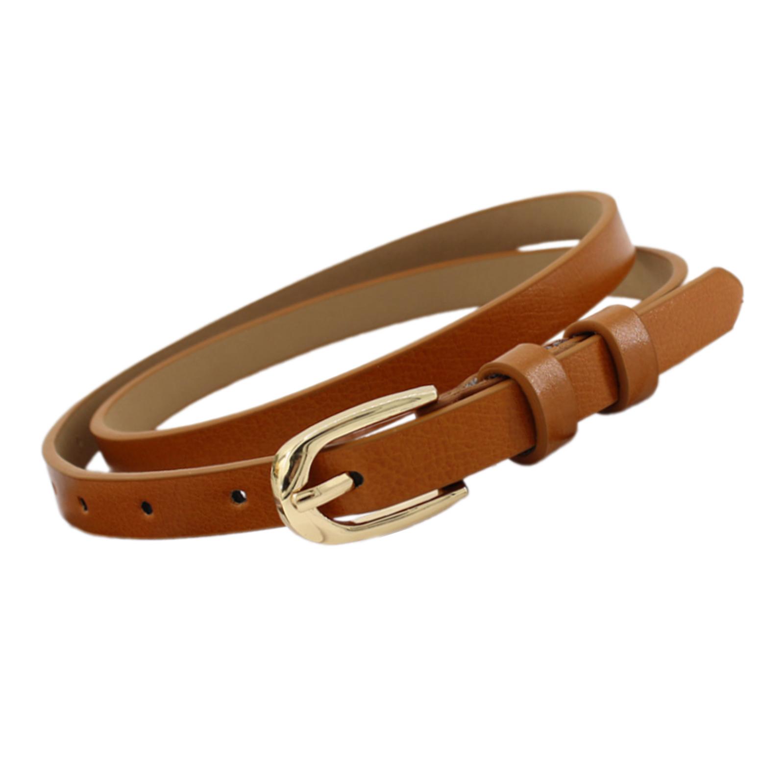 

Women Faux Leather Belt Thin Waistband Decorative Waist Ornament for Jeans and Dresses Elegant Design with Gold Buckle
