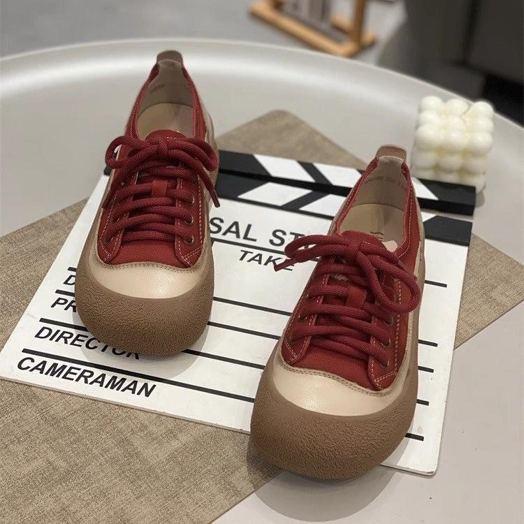 Retro ugly cute thick baseplate shoes women's autumn 2025 new soft sole versatile popular white shoes casual big head shoes