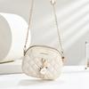 IELGY Ladies Messenger Bag Diamond Chain All-Match One-Shoulder Small Round Bag