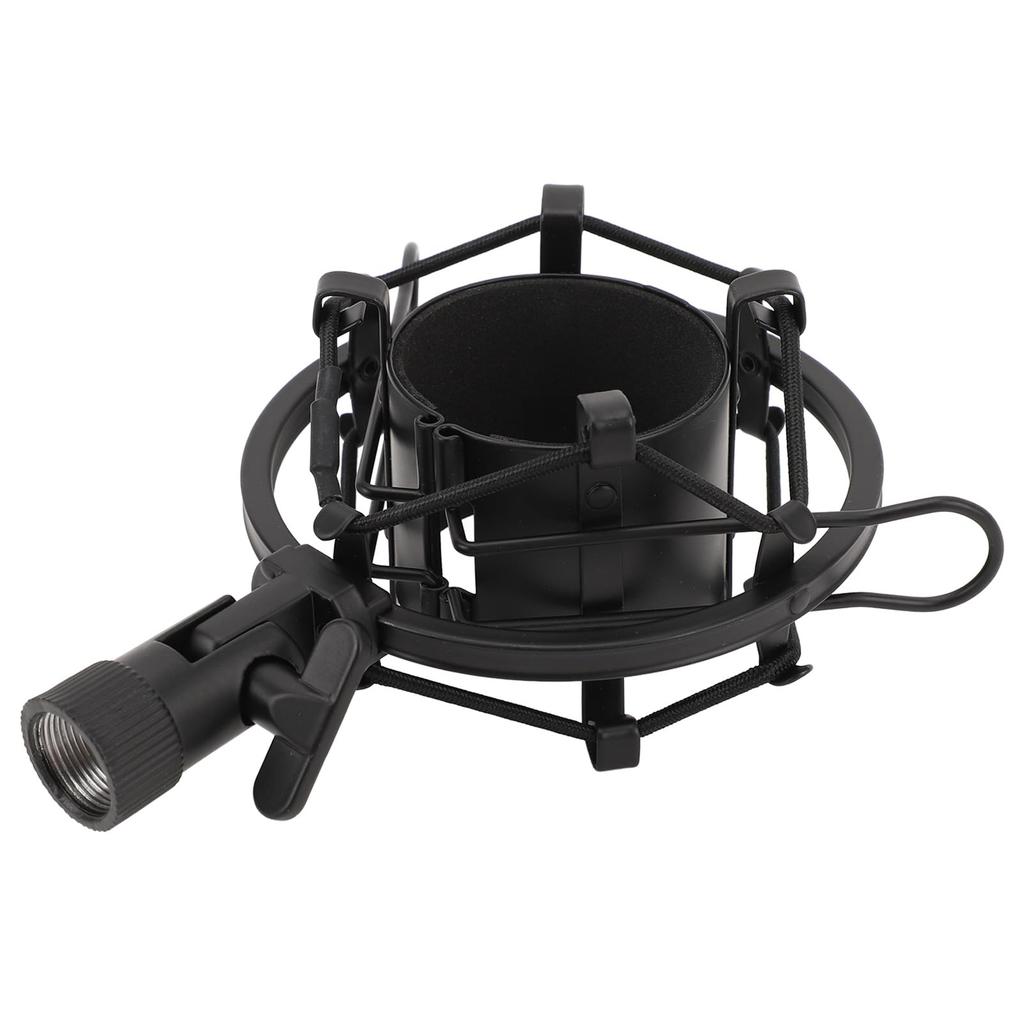 MENDUNER 45-50mm Microphone Shock Mount ABS Vibration-Resistant Holder 5/8 Inch To 3/8 Inch Conversion Nut Black Professional Recording