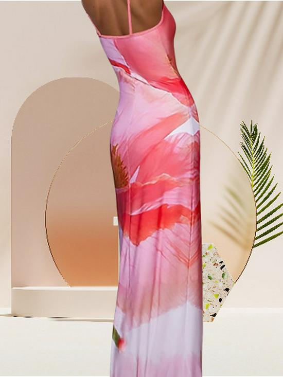 Sexy bedrucktes Spaghettiträgerkleid im europäischen und amerikanischen Stil - Heißer Verkauf im Frühling/Sommer