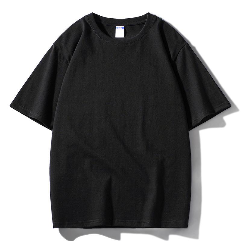 Summer Men's and Women's New Printed Pure Cotton Round Neck T-shirt Shoulder Down Style T-shirt