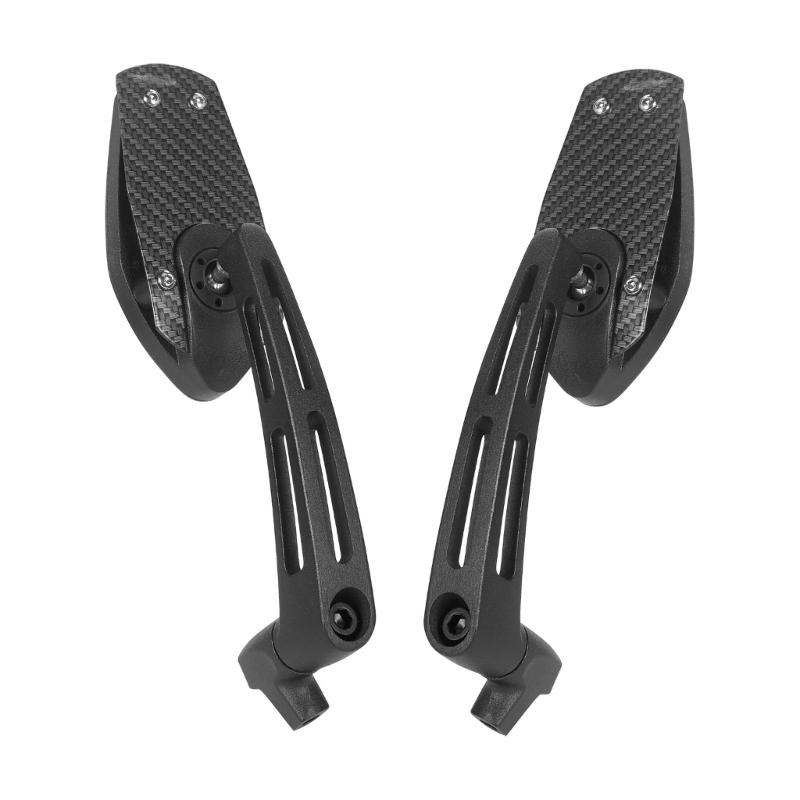 Plastic & Tempered Glass Set Universal Motorcycle Rearviews Mirror for Enhanced Backing Safety Wide Angle Visibility