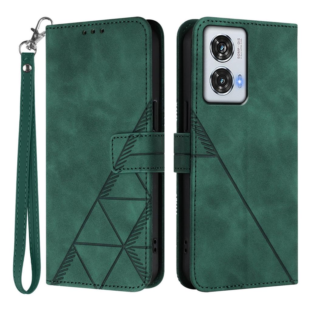 For Motorola Moto G85 5G/Motorola Edge 50 Fusion 5G Leather Case with Hand Strap Wallet Stand Phone Cover