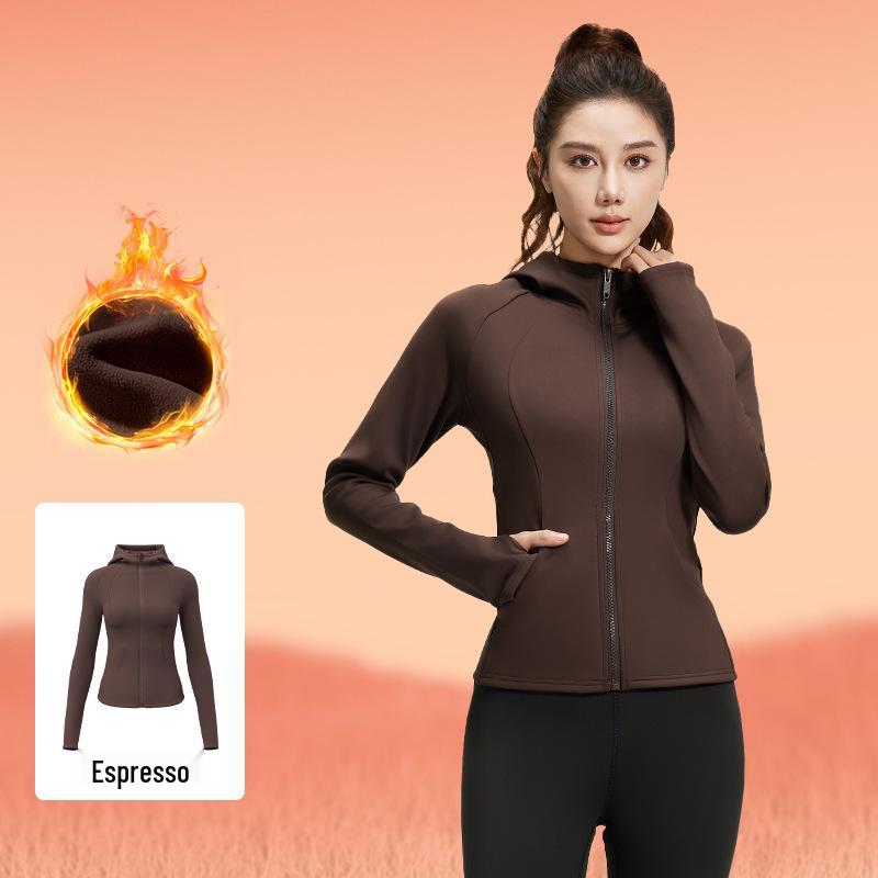 2026 Autumn/Winter Slim-fit Waist-cinching Hooded Cardigan for Fitness, Yoga, and Casual Wear XL