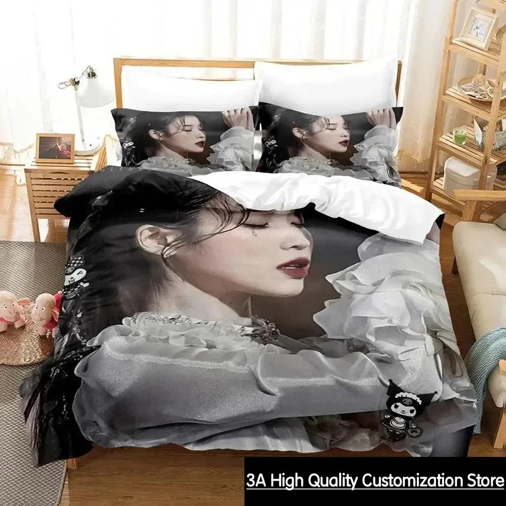 3D Print Singer Iu I Ji Eun Bedding Set Duvet Cover Bed Set Quilt Cover Pillowcase Comforter King Queen Size Boys Adult Bedding