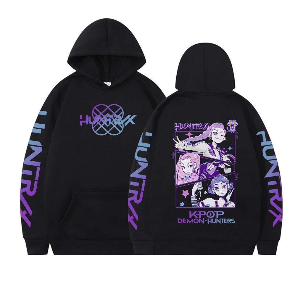 Hoodie Premium Demon Hunters Cute Derpy Tiger Huntrix Girls Group Y2K Hoodie Saja Boys Streetwear Anime Crewneck Merch for Fan