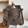 Multifunctional Pleated Elastic Knit Backpack