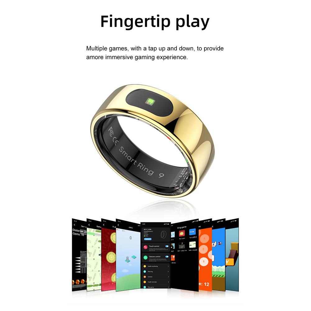 Smart Ring R08 Womens Men Electronic Smartring 5ATM Waterproof Sports Fitness Tracker Sleep Tracker for Xiaomi Samsung Phone
