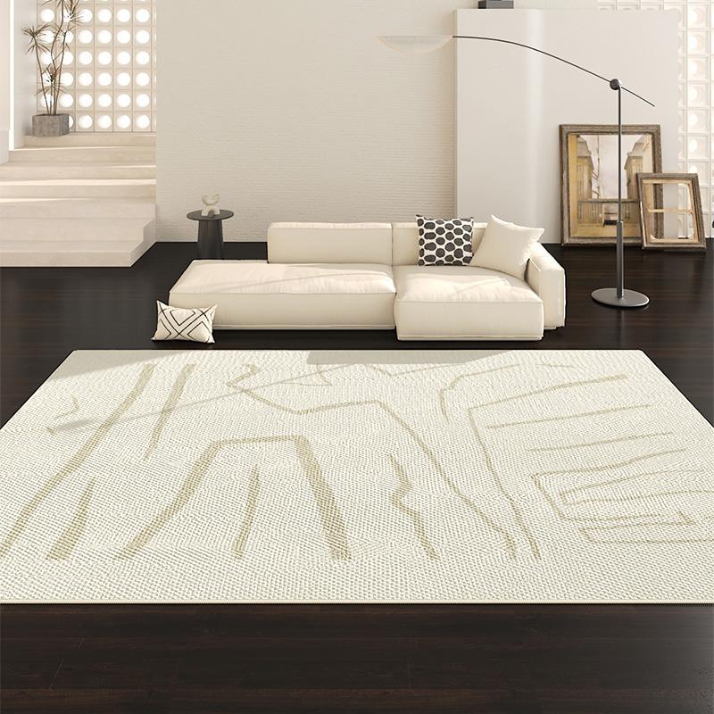 Living Room Carpet Large Size French Style Home Decoration Rug Black White Minimalist Bedroom Mat Coffee Table Sofa Floor Mats