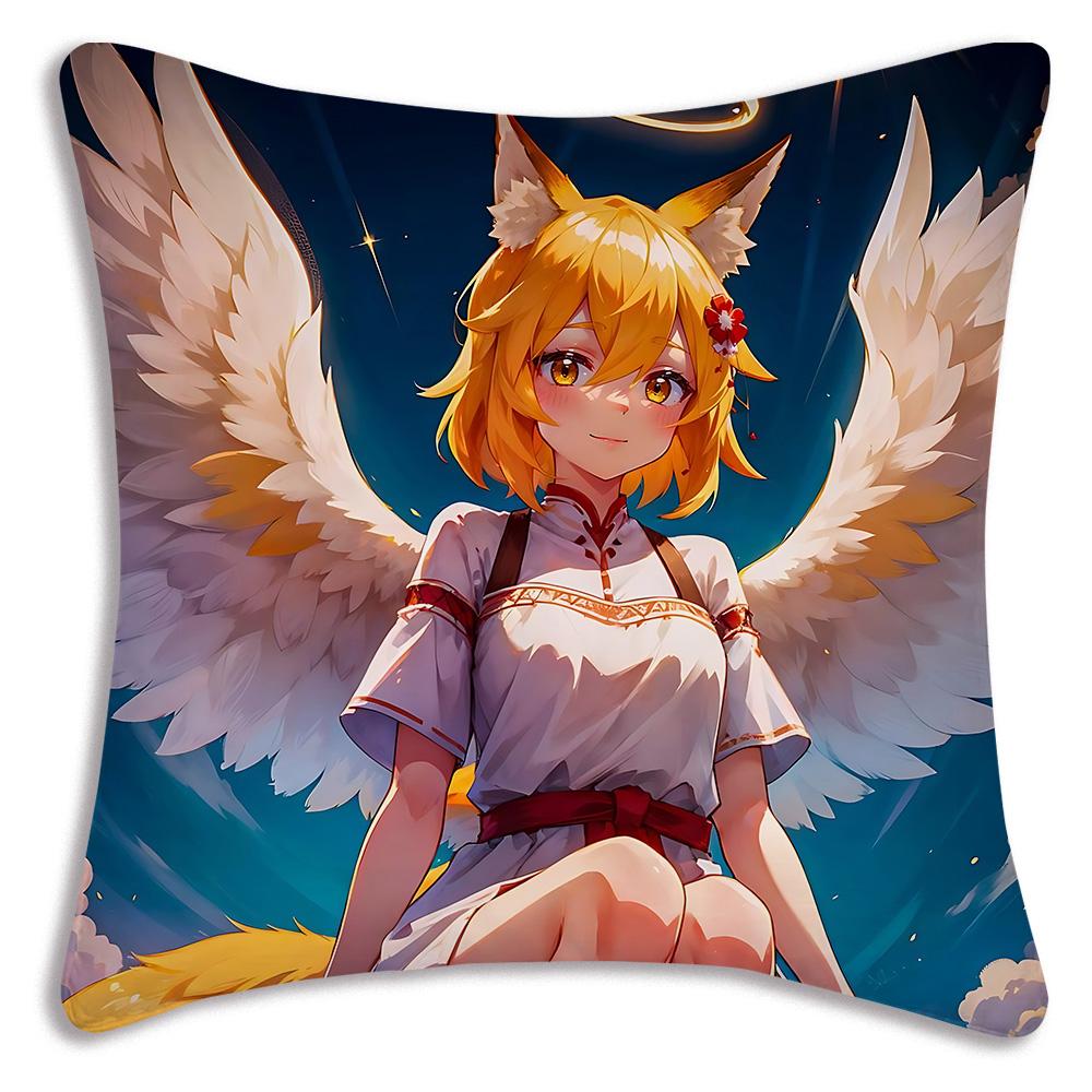 Cute The H-Helpful Fox Senko San Pillow Covers Cartoon Sofa Decorative Home Double-sided Printing Short Plush Cute Cushion Cover