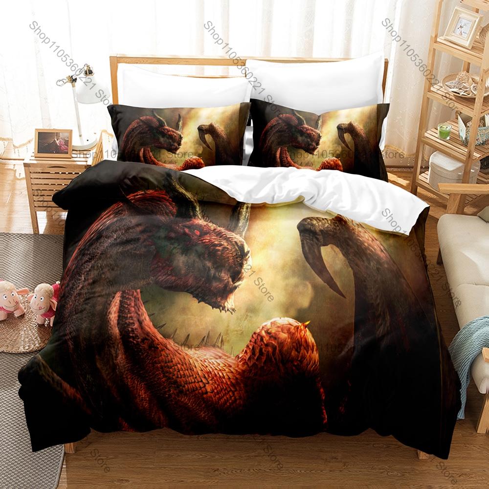 Dragon's Dogma 2 Arisen Pawn Fantasy RPG Game 3D Print Bedding Set Duvet Cover 2 Pillowcases Soft Polyester Bed Linen For Gamers