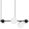 Siena Black Hanging Lamp 6-Bulb White Lampshade E14