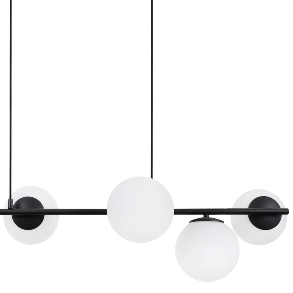 Siena Black Hanging Lamp 6-Bulb White Lampshade E14
