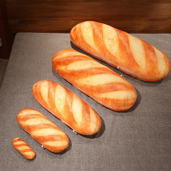 Bread Pillow Soft Plush Bread Cushion with Realistic Baked Bread Design Elastic PP Cotton Filled Sofa Pillow Hugging Sofa Decor