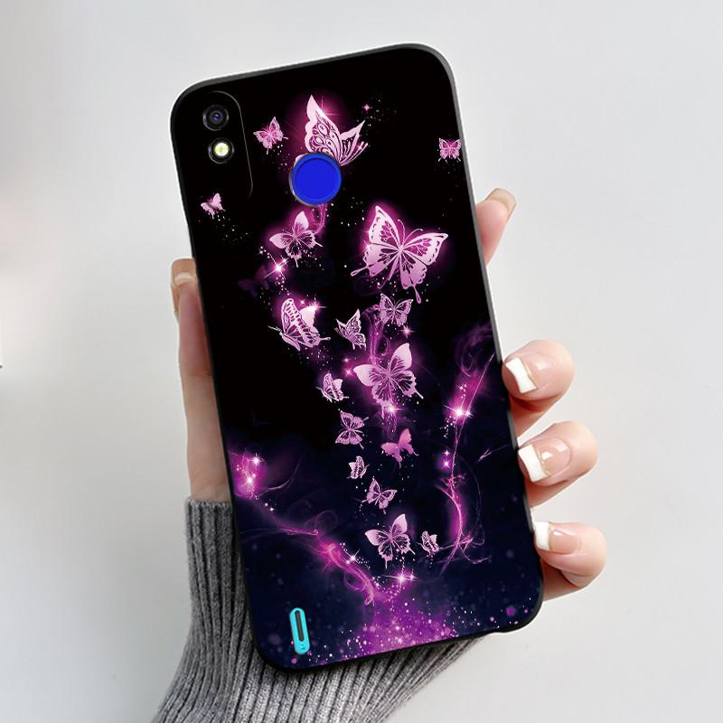 Printed Phone Case For Tecno Spark 4 Lite/POP 3PLUS Funda Capa Soft Silicone Black Shell Cover Cute Flower Cartoon Casing Coque