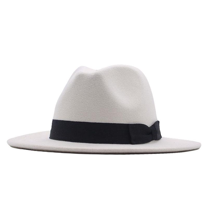 New fashionable and elegant jazz hat, spring, autumn and winter belt woolen casual fashion big-brimmed lady jazz hat