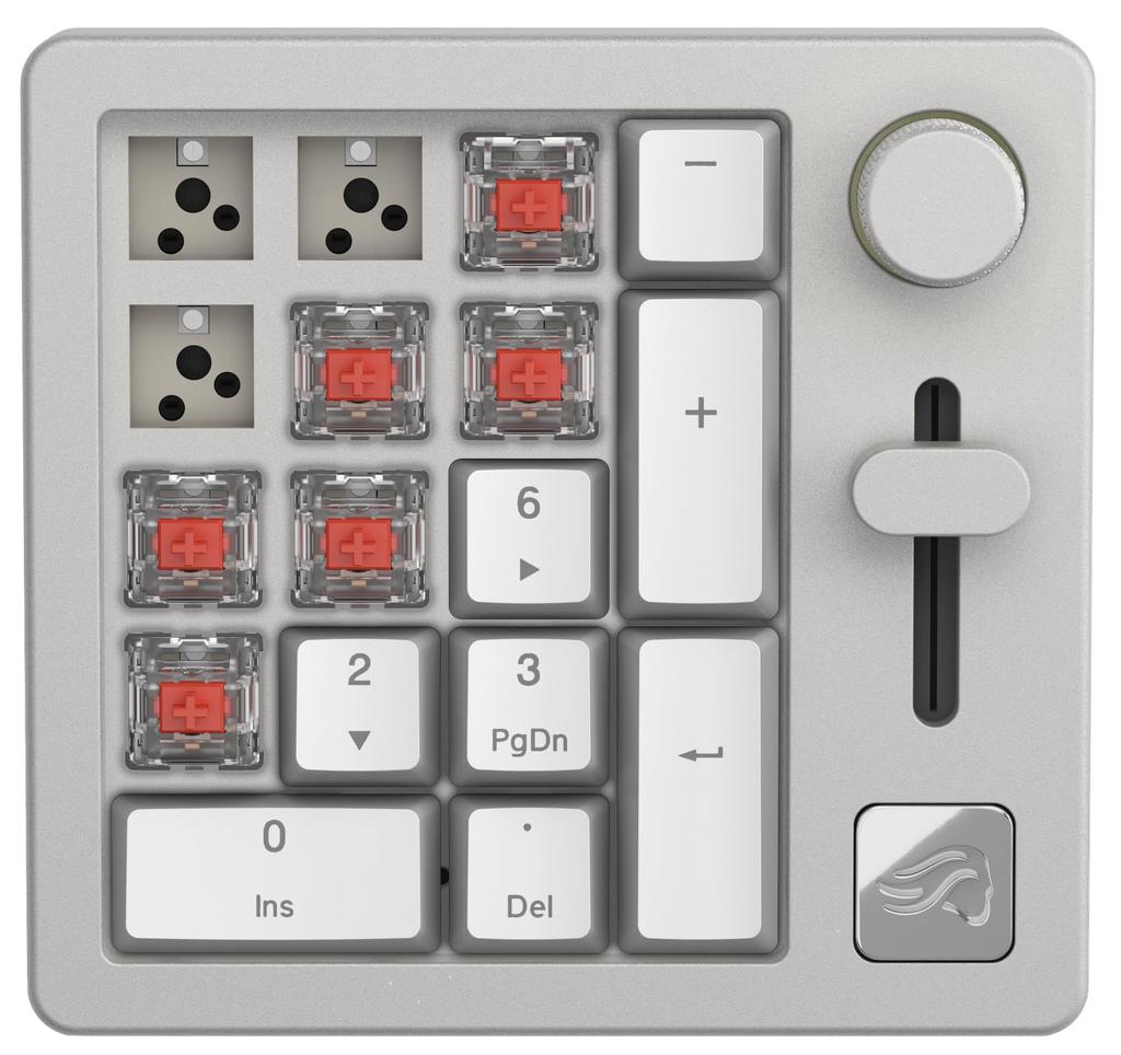 Glorious Numpad Premium Wireless Macro Pad with Fox Linear Switches (White)