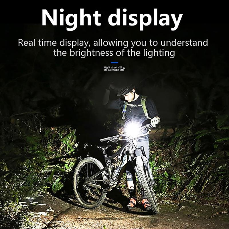 Waterproof Bicycle Light Usb Charging Bike Front Light Flashlight Handlebar Cycling Head Light W/ Horn Speed Meter Lcd Screen