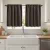 2PCS Solid Color Kitchen Short Curtain Through-rod Design Cabinet Curtain  Living Room